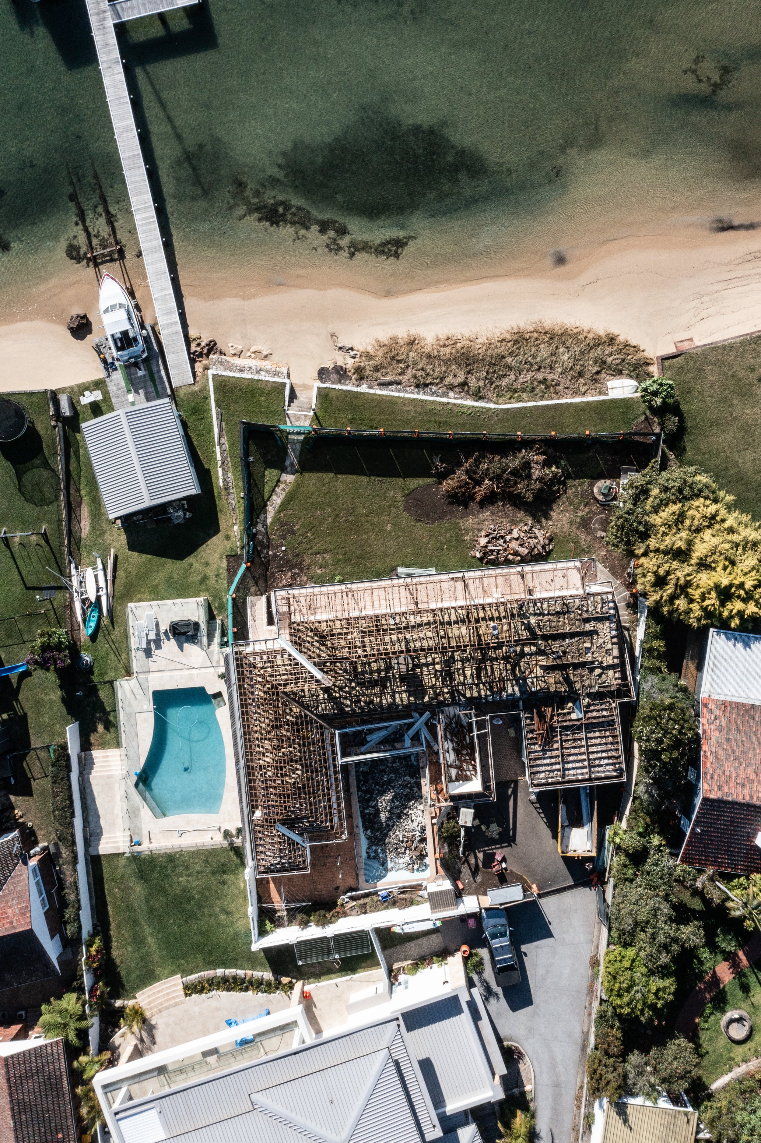 Aerial drone view of an MBS Demolition site in Sydney